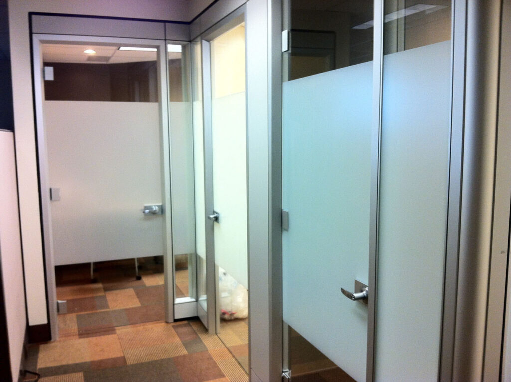 Glass doors with security films