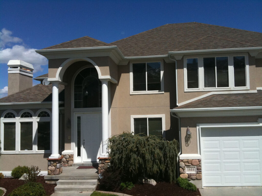 A property with brown and white colors