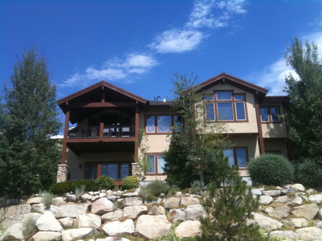 A large house with tinted windows