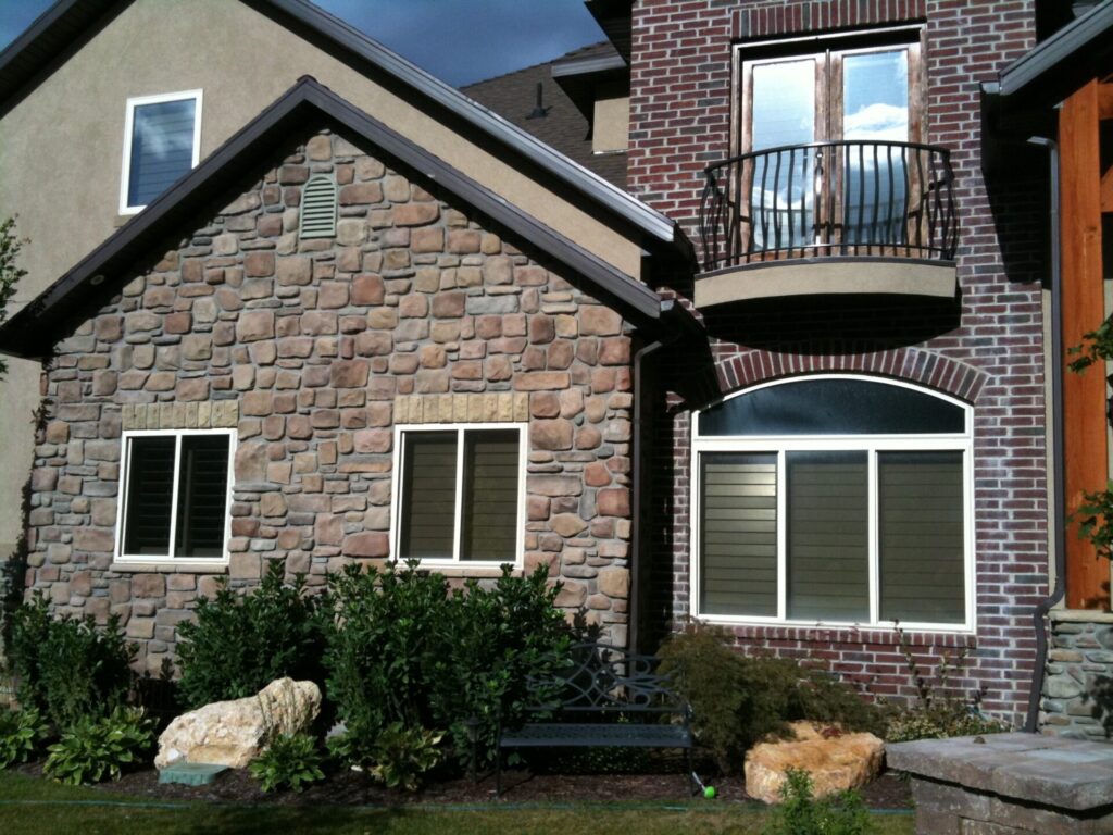 A home with dark tinted windows