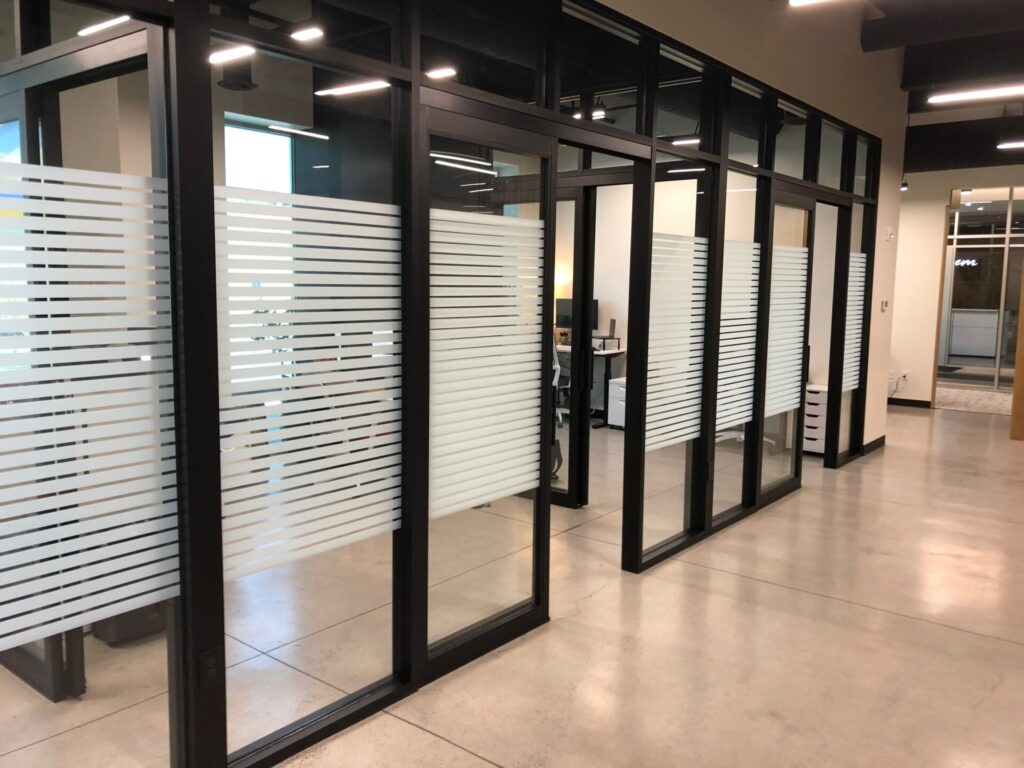 Office barriers with security films